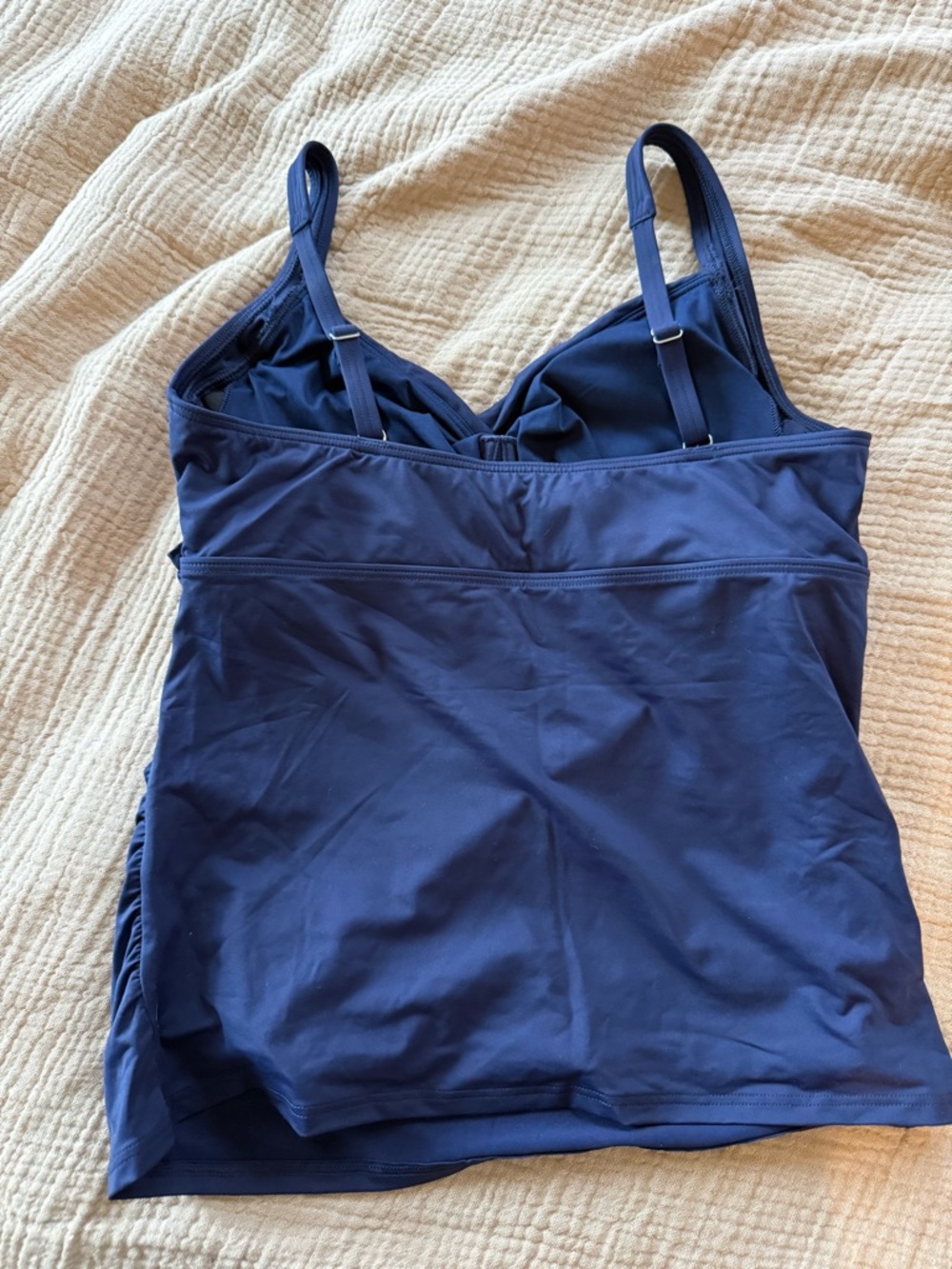 Lands' End Navy Twist-Front Swim Tank - Picture 2 of 3